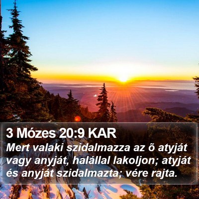 3 Mózes 20:9 KAR Bible Verse Image