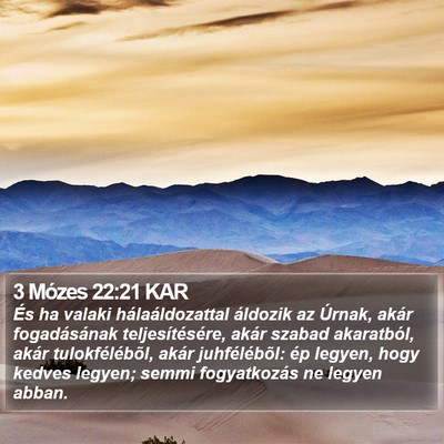 3 Mózes 22:21 KAR Bible Verse Image