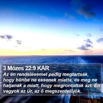 3 Mózes 22:9 KAR Bible Verse Image