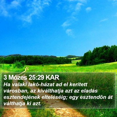 3 Mózes 25:29 KAR Bible Verse Image