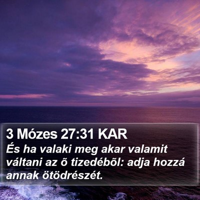 3 Mózes 27:31 KAR Bible Verse Image