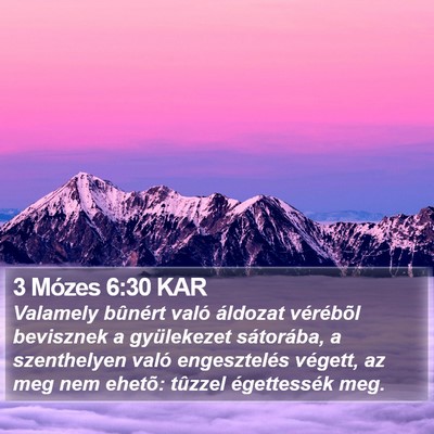 3 Mózes 6:30 KAR Bible Verse Image