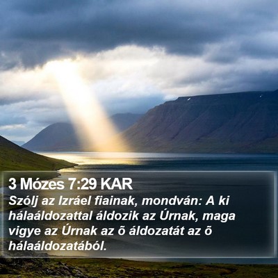 3 Mózes 7:29 KAR Bible Verse Image