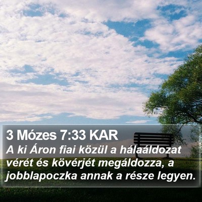 3 Mózes 7:33 KAR Bible Verse Image