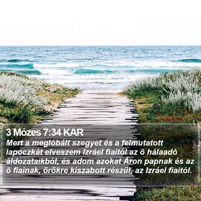 3 Mózes 7:34 KAR Bible Verse Image