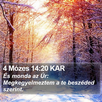 4 Mózes 14:20 KAR Bible Verse Image