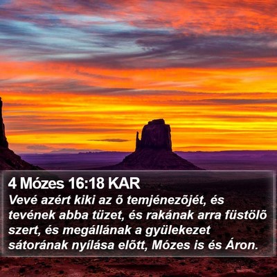 4 Mózes 16:18 KAR Bible Verse Image