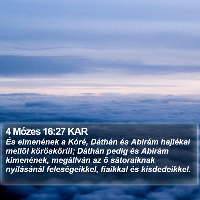 4 Mózes 16:27 KAR Bible Verse Image