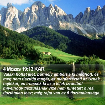 4 Mózes 19:13 KAR Bible Verse Image