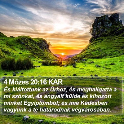 4 Mózes 20:16 KAR Bible Verse Image