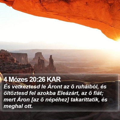 4 Mózes 20:26 KAR Bible Verse Image