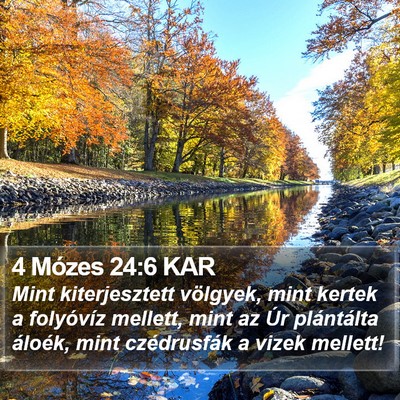 4 Mózes 24:6 KAR Bible Verse Image