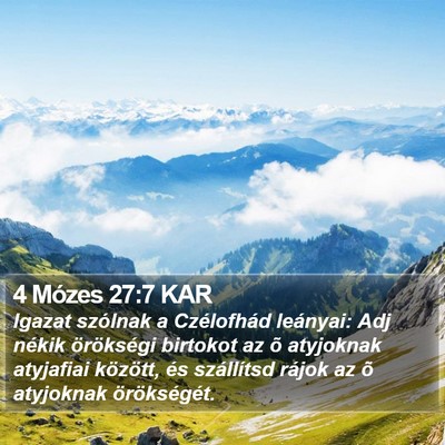 4 Mózes 27:7 KAR Bible Verse Image