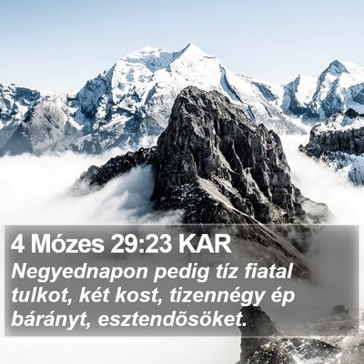 4 Mózes 29:23 KAR Bible Verse Image