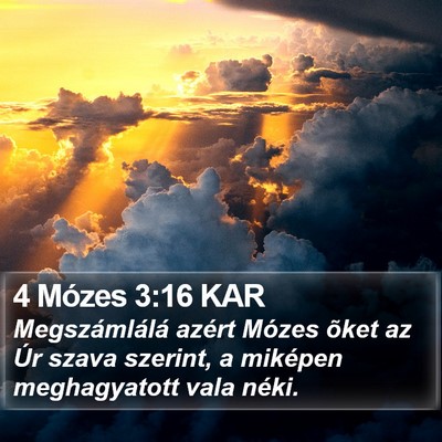 4 Mózes 3:16 KAR Bible Verse Image