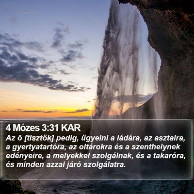 4 Mózes 3:31 KAR Bible Verse Image