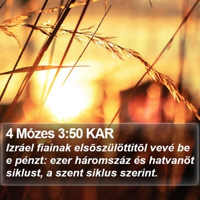 4 Mózes 3:50 KAR Bible Verse Image