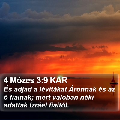 4 Mózes 3:9 KAR Bible Verse Image