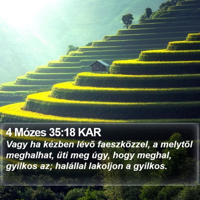 4 Mózes 35:18 KAR Bible Verse Image