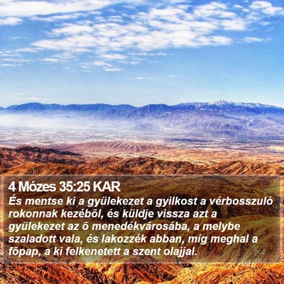 4 Mózes 35:25 KAR Bible Verse Image