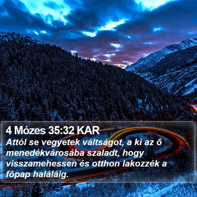 4 Mózes 35:32 KAR Bible Verse Image