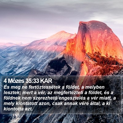 4 Mózes 35:33 KAR Bible Verse Image