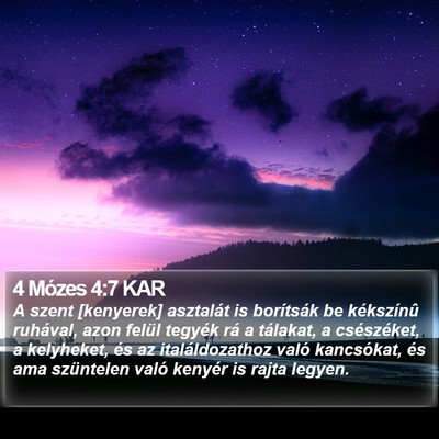 4 Mózes 4:7 KAR Bible Verse Image