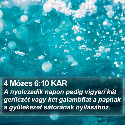 4 Mózes 6:10 KAR Bible Verse Image