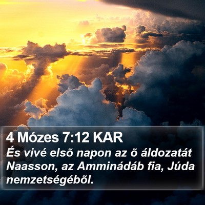 4 Mózes 7:12 KAR Bible Verse Image