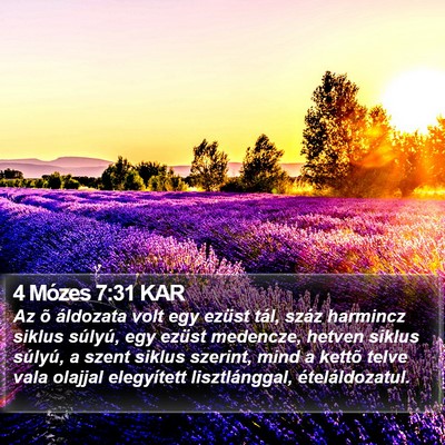 4 Mózes 7:31 KAR Bible Verse Image