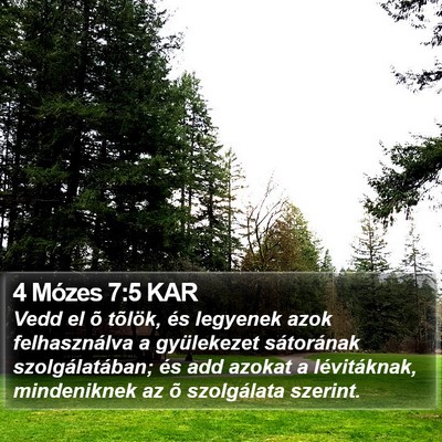 4 Mózes 7:5 KAR Bible Verse Image