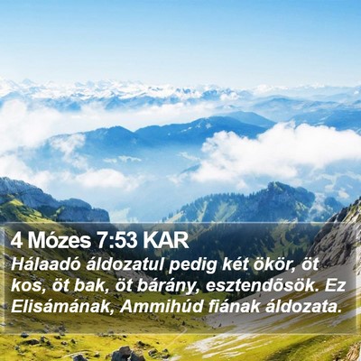 4 Mózes 7:53 KAR Bible Verse Image