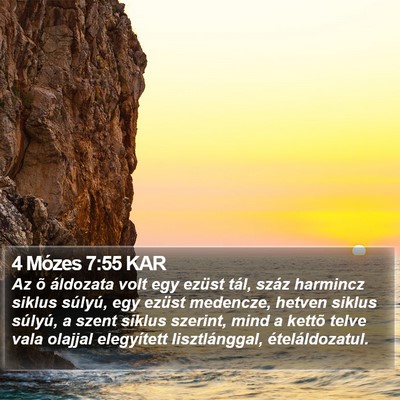 4 Mózes 7:55 KAR Bible Verse Image