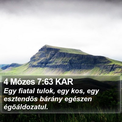 4 Mózes 7:63 KAR Bible Verse Image