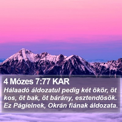 4 Mózes 7:77 KAR Bible Verse Image