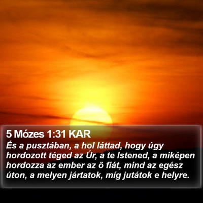 5 Mózes 1:31 KAR Bible Verse Image