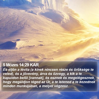 5 Mózes 14:29 KAR Bible Verse Image