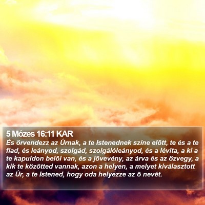 5 Mózes 16:11 KAR Bible Verse Image
