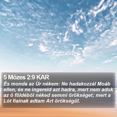 5 Mózes 2:9 KAR Bible Verse Image
