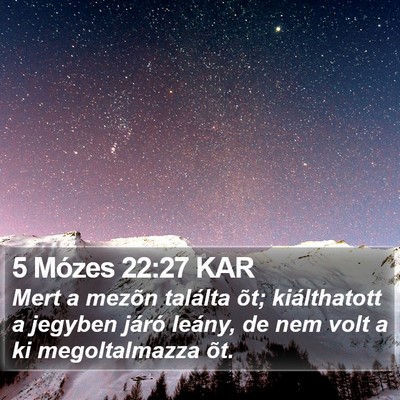 5 Mózes 22:27 KAR Bible Verse Image