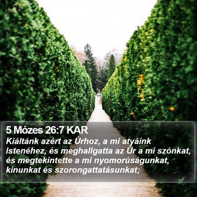 5 Mózes 26:7 KAR Bible Verse Image