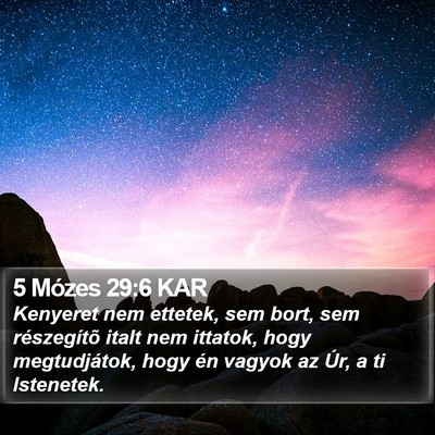 5 Mózes 29:6 KAR Bible Verse Image