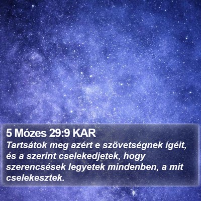 5 Mózes 29:9 KAR Bible Verse Image