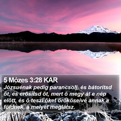 5 Mózes 3:28 KAR Bible Verse Image