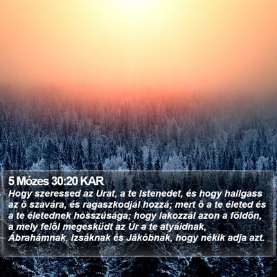5 Mózes 30:20 KAR Bible Verse Image
