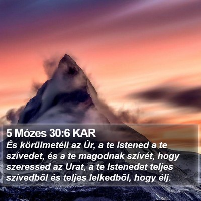 5 Mózes 30:6 KAR Bible Verse Image