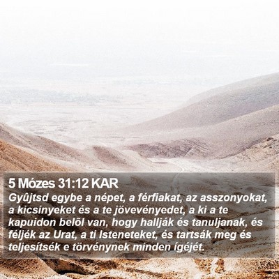 5 Mózes 31:12 KAR Bible Verse Image