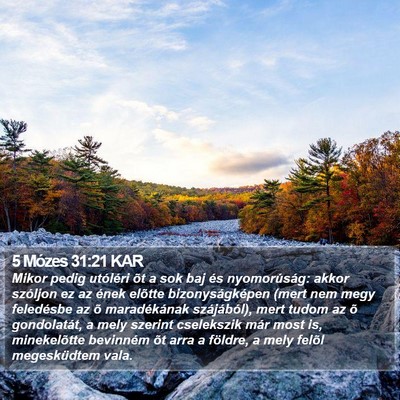 5 Mózes 31:21 KAR Bible Verse Image