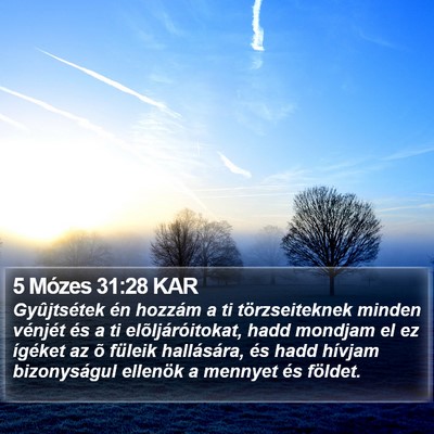 5 Mózes 31:28 KAR Bible Verse Image
