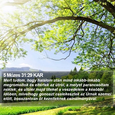 5 Mózes 31:29 KAR Bible Verse Image